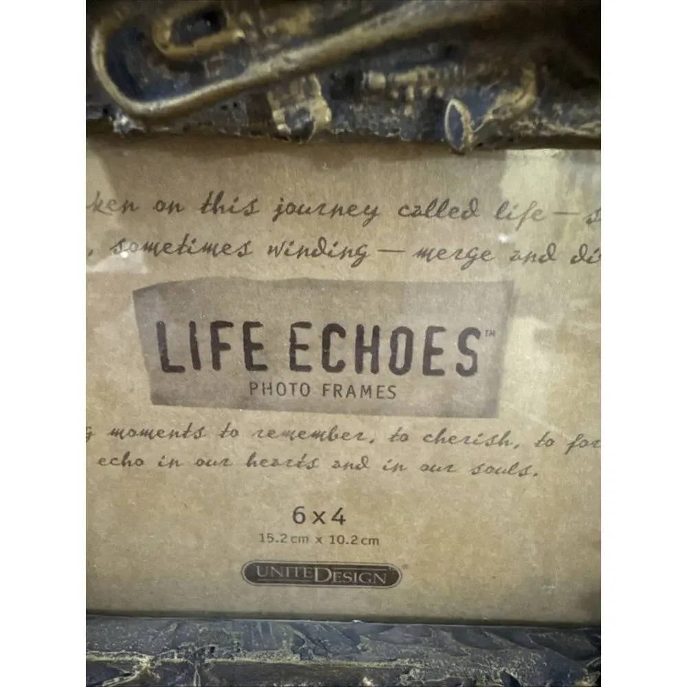 Life Echoes Musical Instrument Picture Frame Vintage Bronze Resin 4x6 Wall Decor